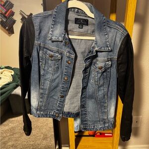 Lucky Brand Denim Jacket with Black Sleeves